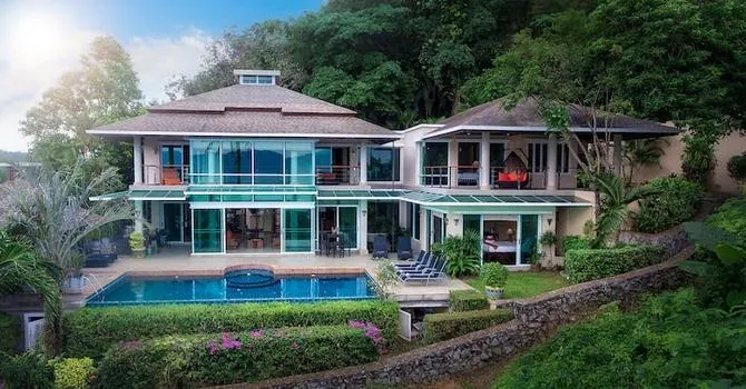 Glass House Villa  Aerial shot
