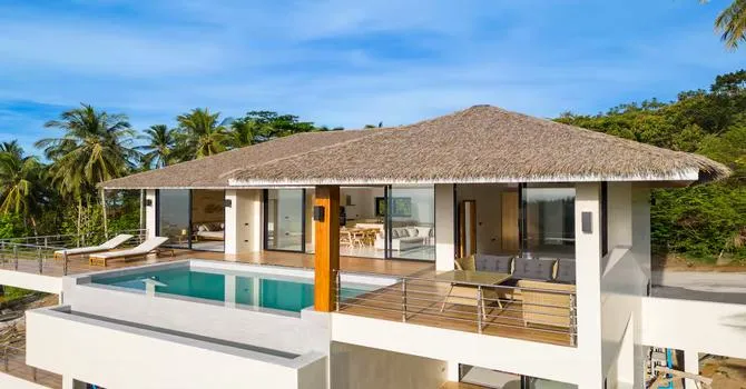 Sunrise Hills Tranquil 4br pool villa sea view  Aerial shot